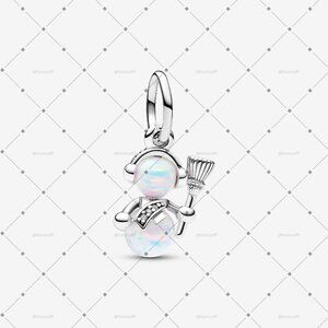 Pandora Opalescent Snowman Dangle Charm